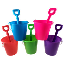 5 x Beach Buckets And 5 x Spades - Bulk Buy Value