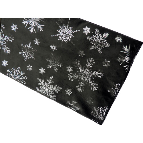 Velvet Christmas Table Runner 150 X 32cm Graphite Grey & Silver