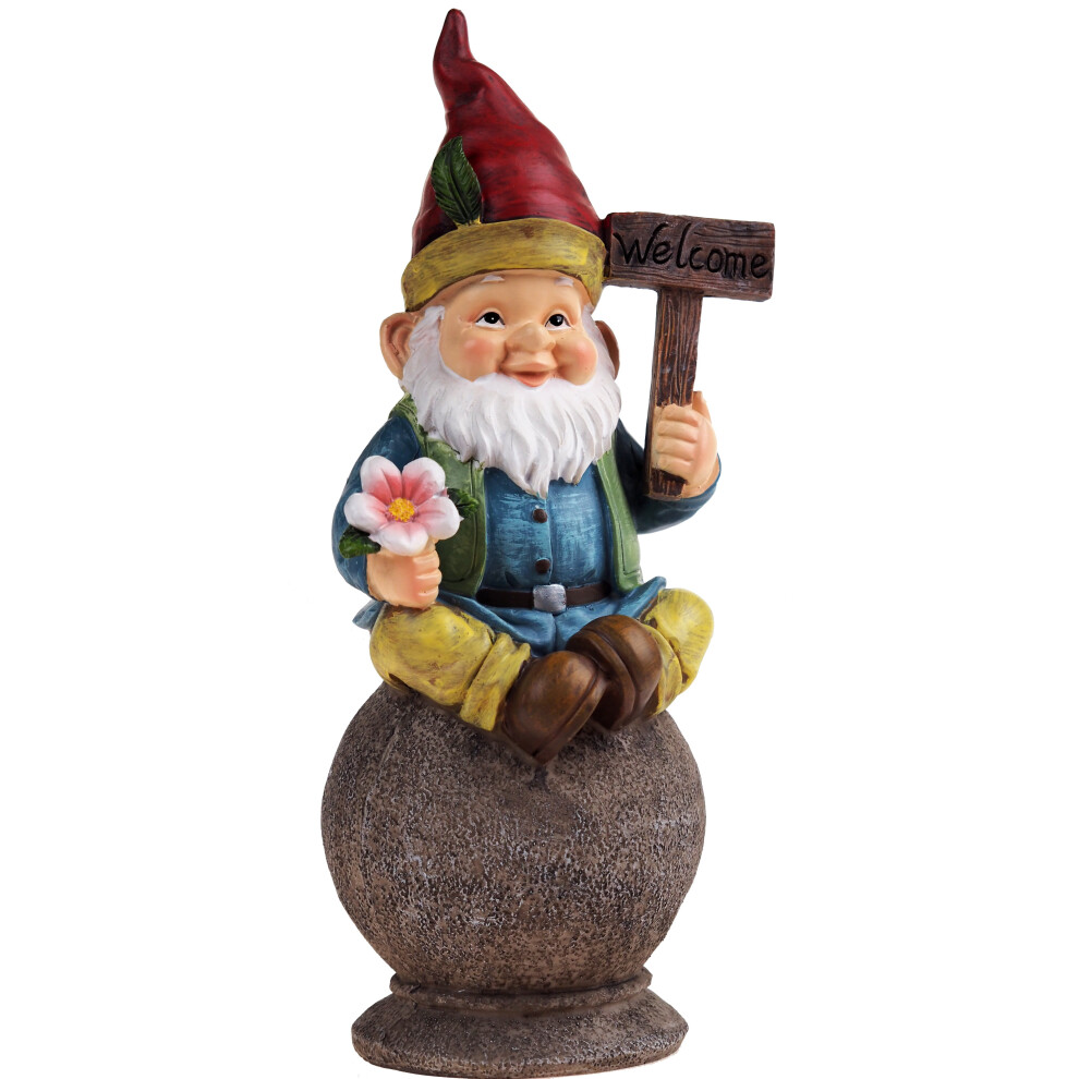 Large 29cm Welcome Garden Gnome