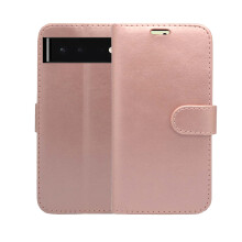 (Rose Gold) Case For Google Pixel 6A Wallet Flip PU Leather Stand Card Slot Pouch Cover
