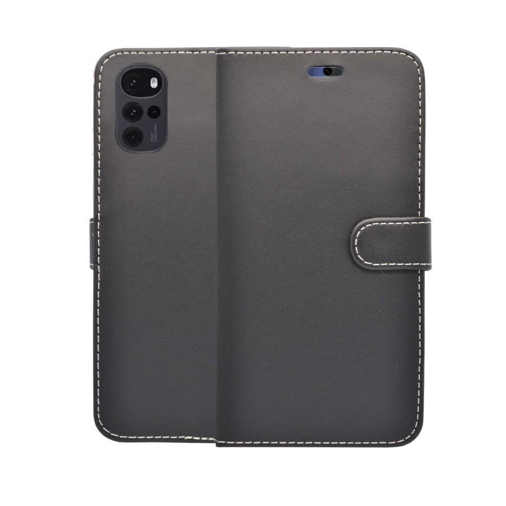 For Motorola G22 Sold By Gadget Mob (Black) Case For Motorola G22 Wallet Flip Pu Leather Stand Card Slot Pouch Cover