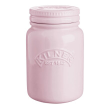 Kilner 0.6 Litre Ceramic Push Top Dusty Pink Kitchen Storage Container Pot Jar