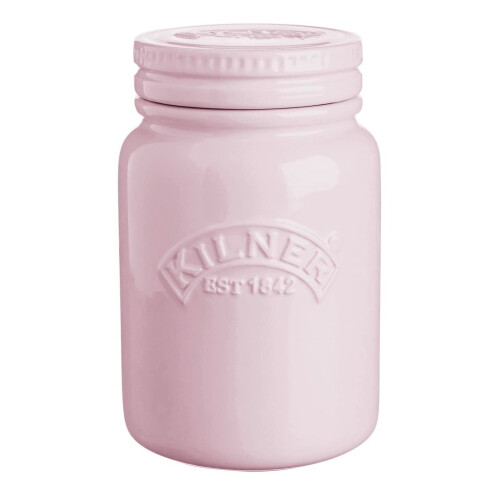 Kilner Kilner 0.6 Litre Ceramic Push Top Dusty Pink Kitchen Storage Container Pot Jar