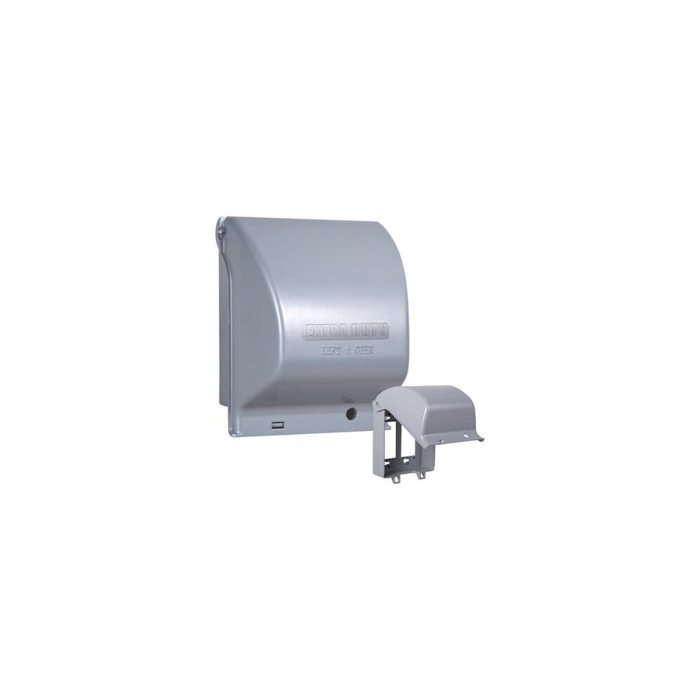 Outlet Cover, 2-Gang, Vertical, Grey Metal -MX6200