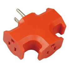 Heavy-Duty Adapter, 3-Outlets, Orange -KAB-3FT