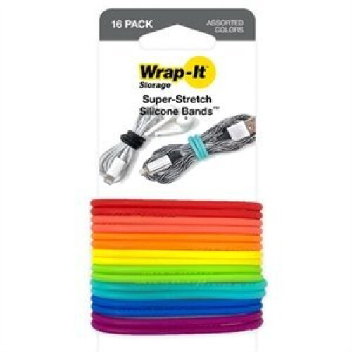 Super-Stretch Silicone Bands, Multi-Color, 16-Pk. -516-SB-MC