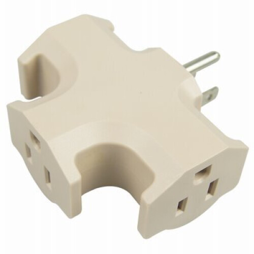 Heavy-Duty Adapter, 3-Outlets, Beige -KAB3FT