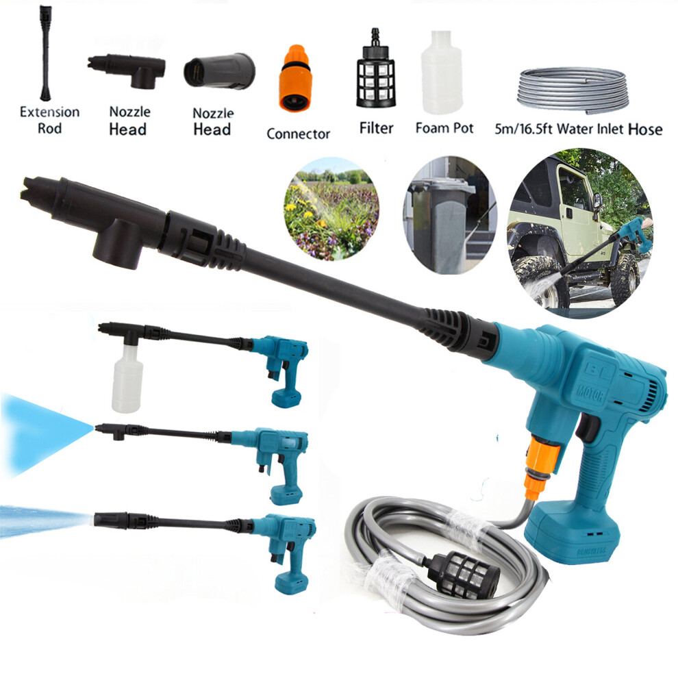 Cordless Pressure Washer 35Bar Jet Cleaner SprayerGun-MakitaCompatible