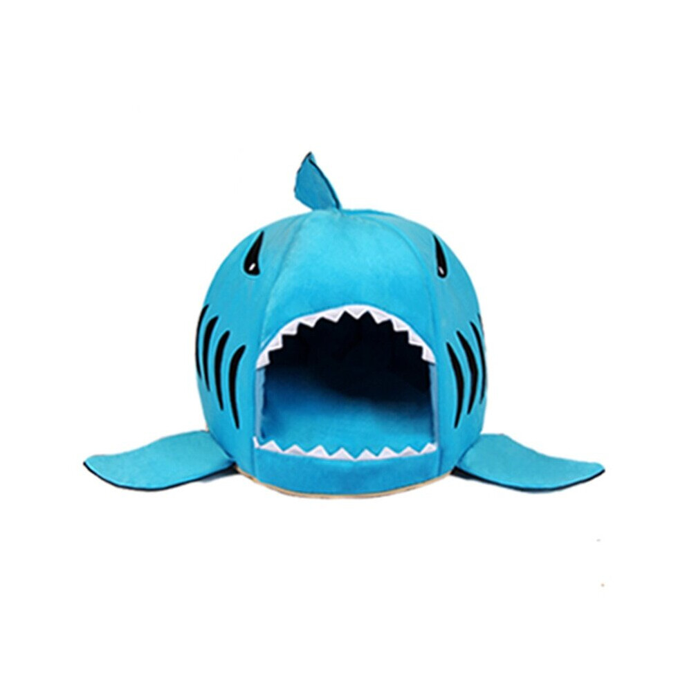 (Blue) Shark Pet House Bed For Dogs Cats Small Animals Products