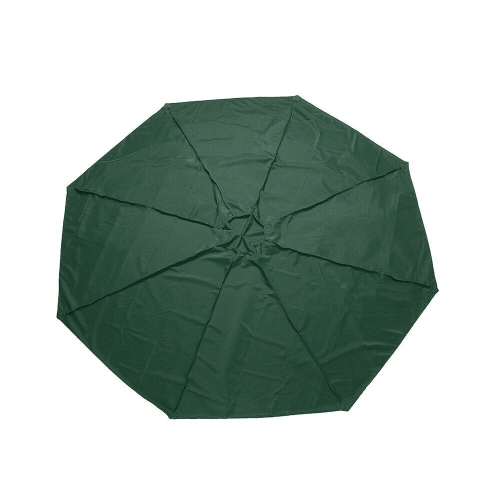 (Green) 3m Outdoor Umbrella Canopy Replacement Fabric Garden Parasol Roof For 8 Arm Sun Cover