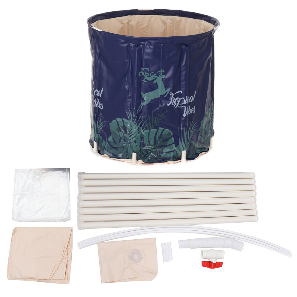 Greenzech (Typeb) Adult Folding Bathtub Portable Spa Soaking Bathroom Barrel
