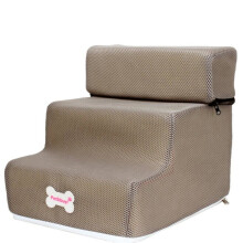 (Khaki) Pet Stairs High Rebound Soft Washable Pet Ramp Climbing Ladder