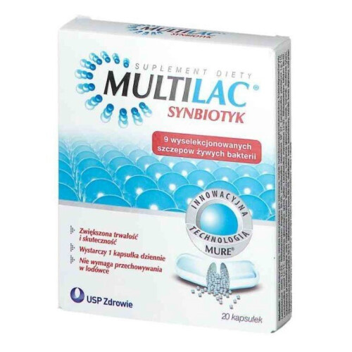 Multilac Synbiotyk Probiotyk 20 Caps 9 Strains Of Probiotic