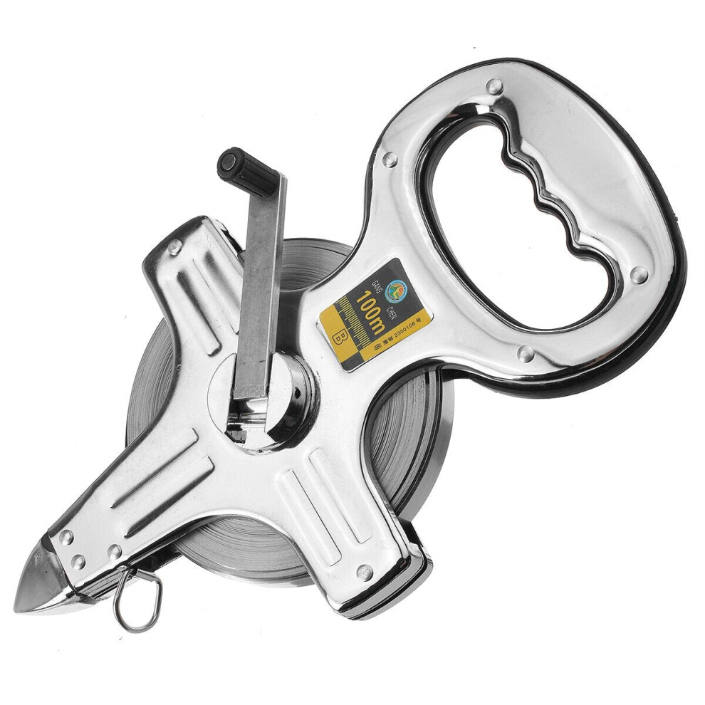 (#3-100M) Tape Measure 30M 50M 100M Fiberglass Open Reel Measuring Metric Imperial Tool 3654659408808