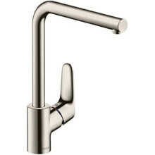 hansgrohe Focus kitchen tap 280 with selectable swivel range and L-spout, stainless steel optic 31817800