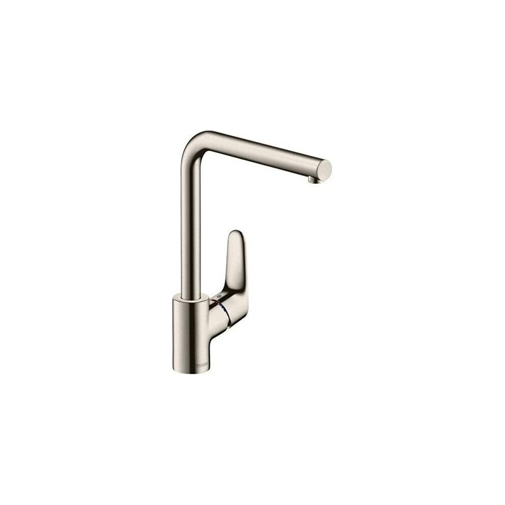 hansgrohe Focus kitchen tap 280 with selectable swivel range and L-spout, stainless steel optic 31817800