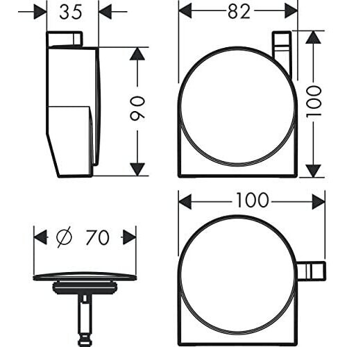 Hansgrohe hansgrohe Exafill S overflow bath filler set, chrome 2
