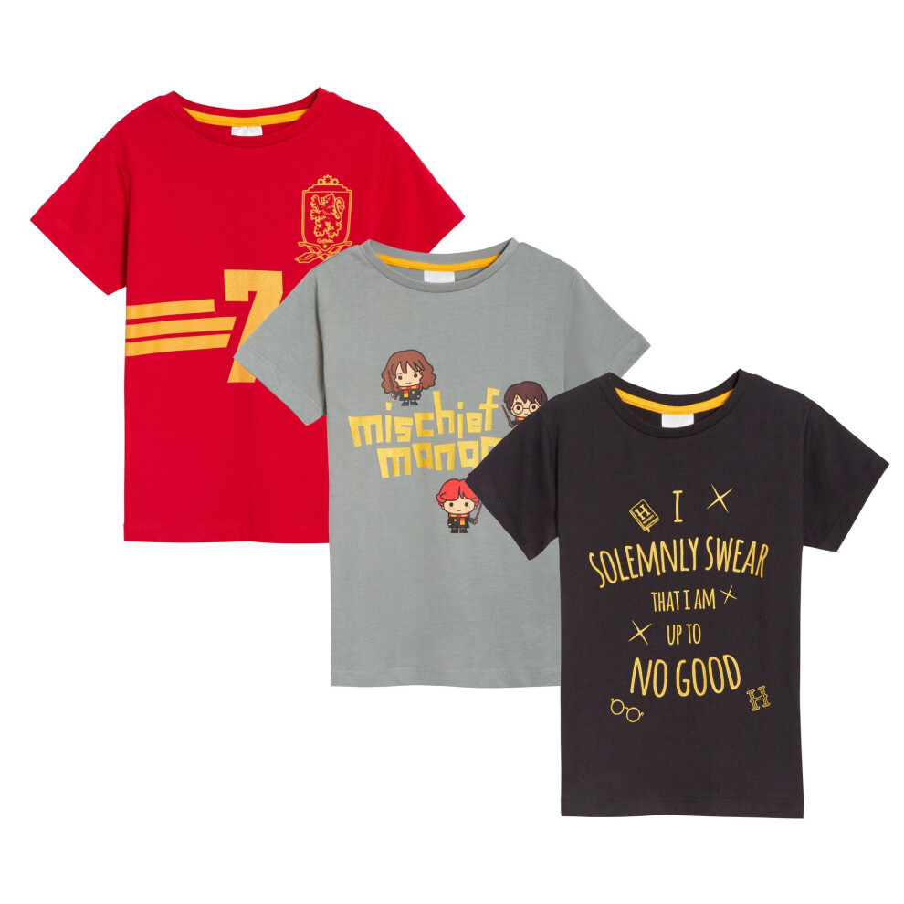 3 Pack Harry Potter T-Shirts Kids Hogwarts Ron Hermione Quidditch Short Tees Top