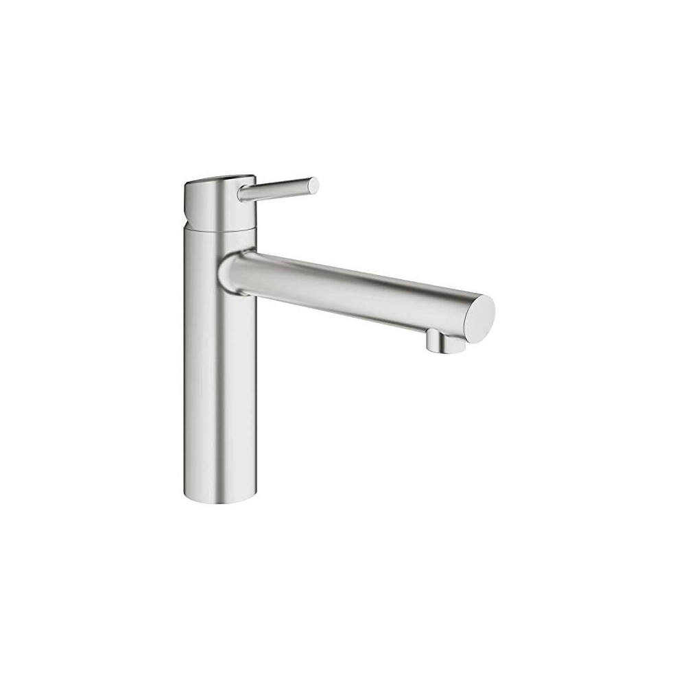 GROHE 31128DC1 Concetto Kitchen Tap (Medium High Spout, 140 Degree Swivel Range and Supersteel)