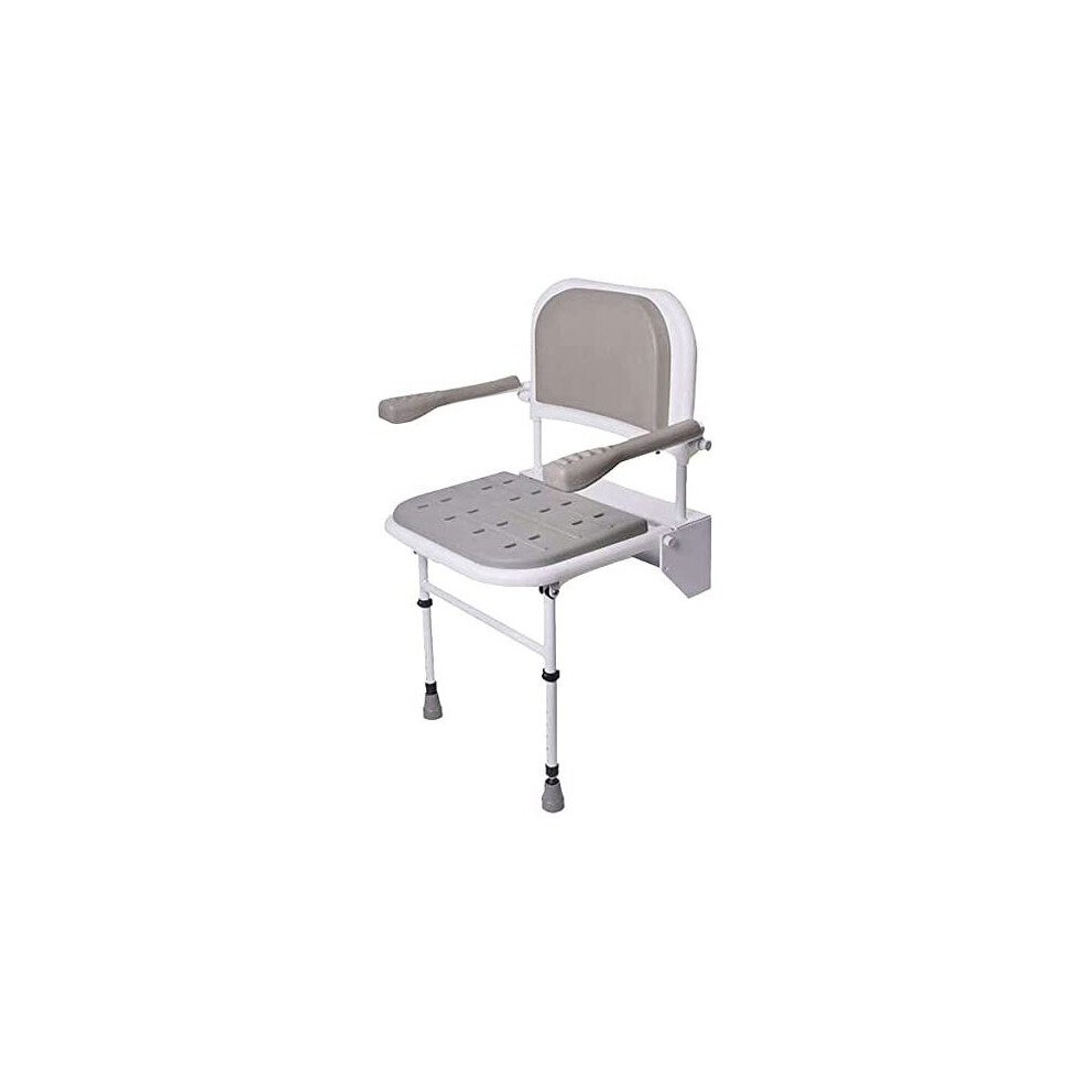 Nrs Healthcare Folding Shower Seat With Legs, Padded Seat, Padded Backrest And Padded Armrests
