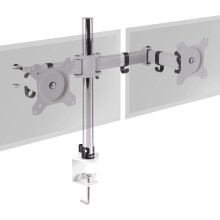 Duronic DM252 /WE Dual Monitor Stand for Two 13-27” PC Screens Up to 8KG, VESA, Ergonomic Arm with Adjustable Height/Tilt/Swivel/Rotation (White)