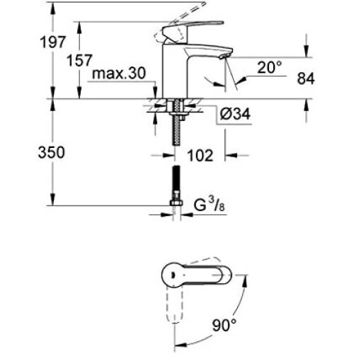 Grohe GROHE 2337320E | Eurostyle Cosmopolitan Basin Tap 1