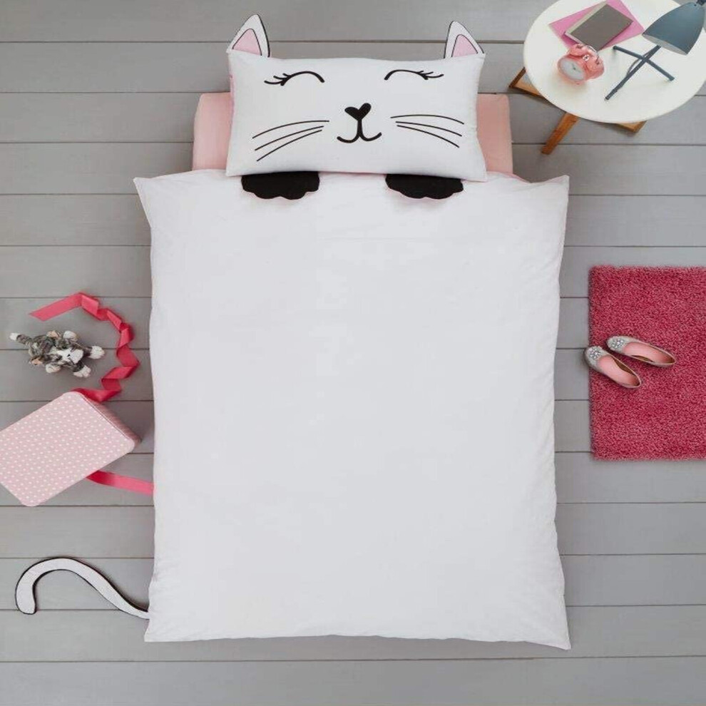 (Cat Shaped) Disney Cartoon Animal Shaped Single Duvet Cover With Pillowcase