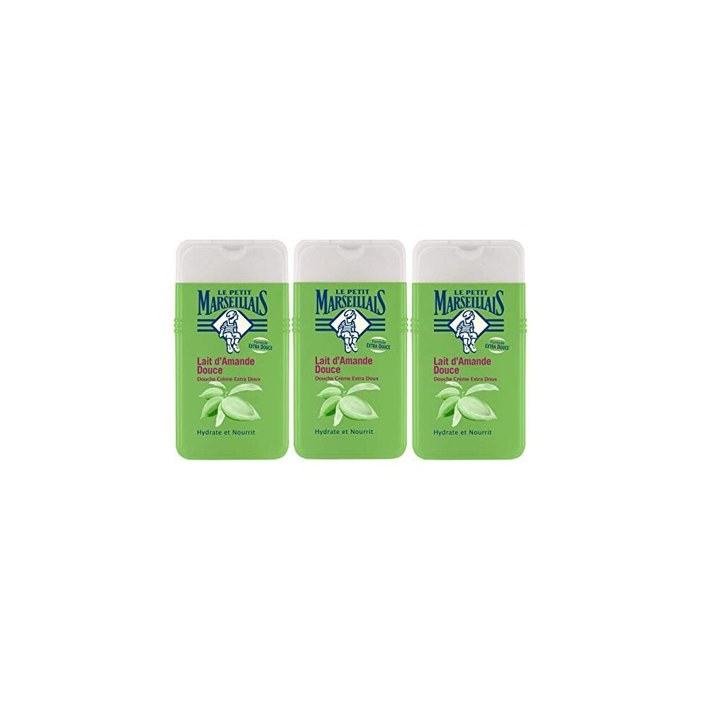 Le Petit Marseillais Extra-Mild Shower Gel, Sweet Almond Milk, 250 Ml, Pack Of 3