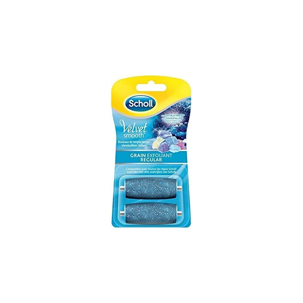 Scholl Velvet Smooth Express Pedi Crystal Diamonds Exfoliating Grain 2 Replacement Rolls