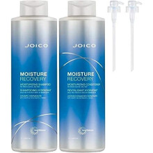 Joico Moisture Recovery Shampoo 1000ml & Conditioner 1000ml for Dry/Damaged/Dehydrated Hair hair DUO Set + FREE PUMPS