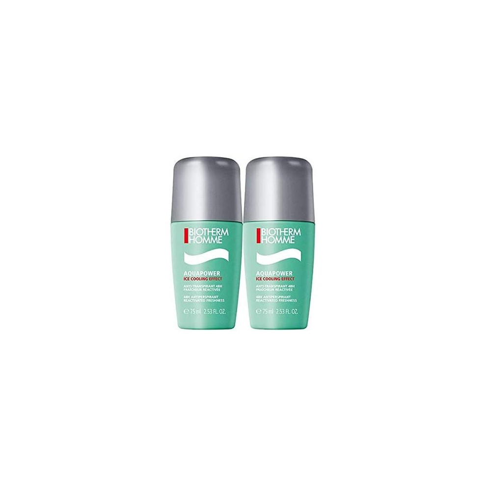 Biotherm Homme Aquapower Ice Cooling Effect 48H Anti-Perspirant Reactivated Freshness 2 X 75Ml