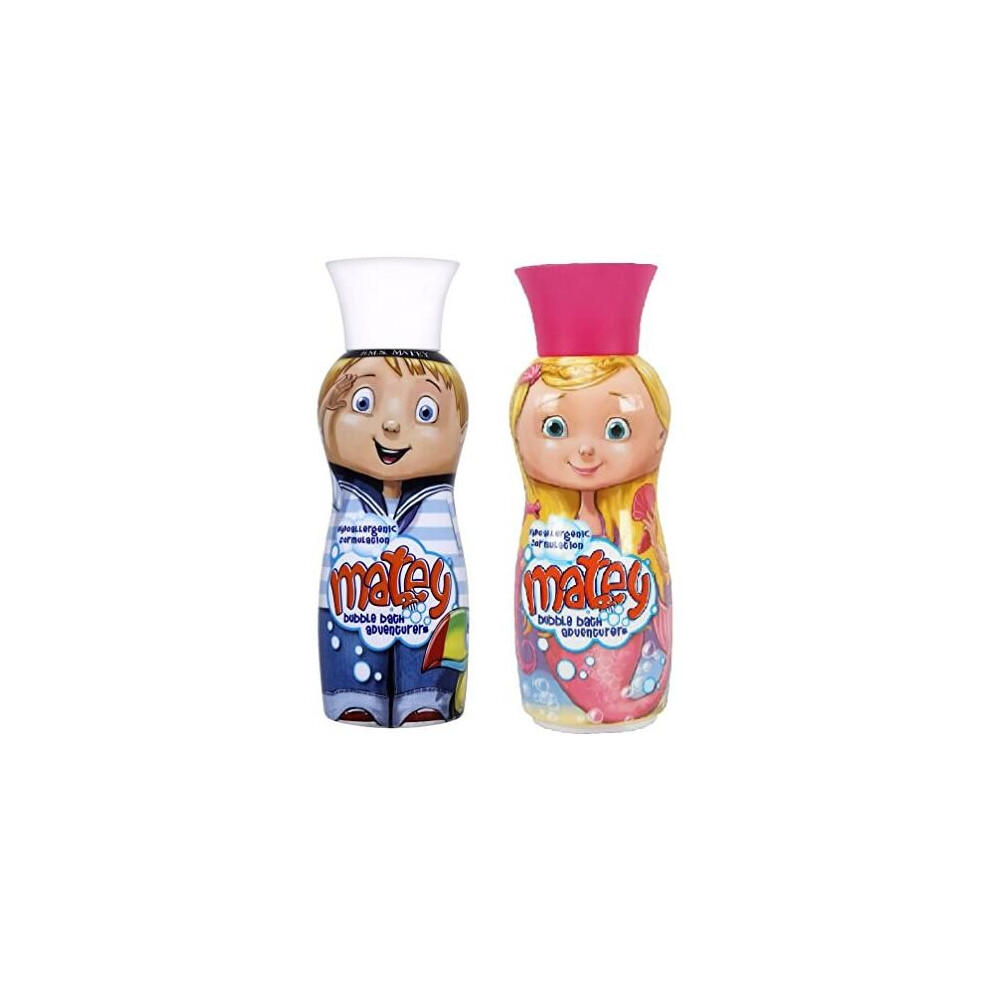 Matey Hypoallergenic Formulation Bubble and Bath Adventures Max 500ml & Molly 500ml 2 Pieces