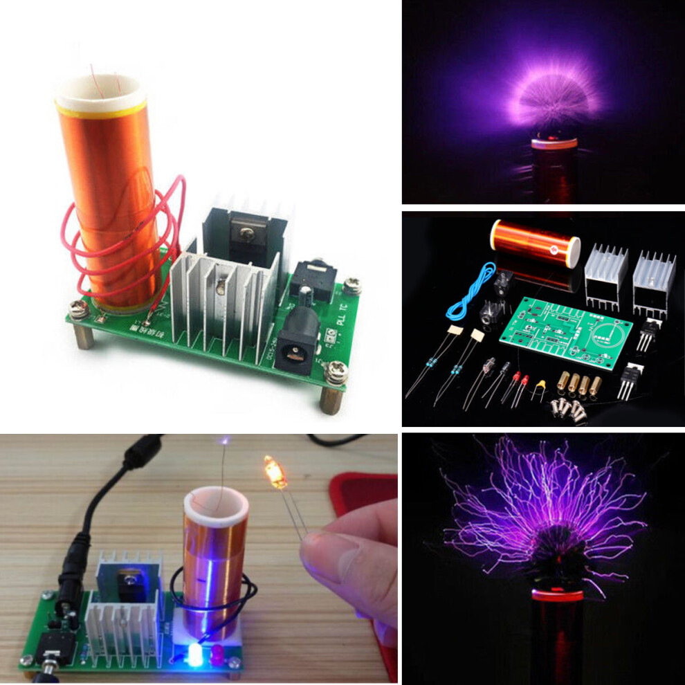 Diy Mini Tesla Coil Module Unassembled 15W Dc 15-24V 2A Plasma Speaker Electronic Kit 3654659083715