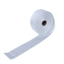 (White) 10m Fiberglass Wrap Exhaust Heat Roll Durable Wear-Resistant Shield Tape Insulating Pipe