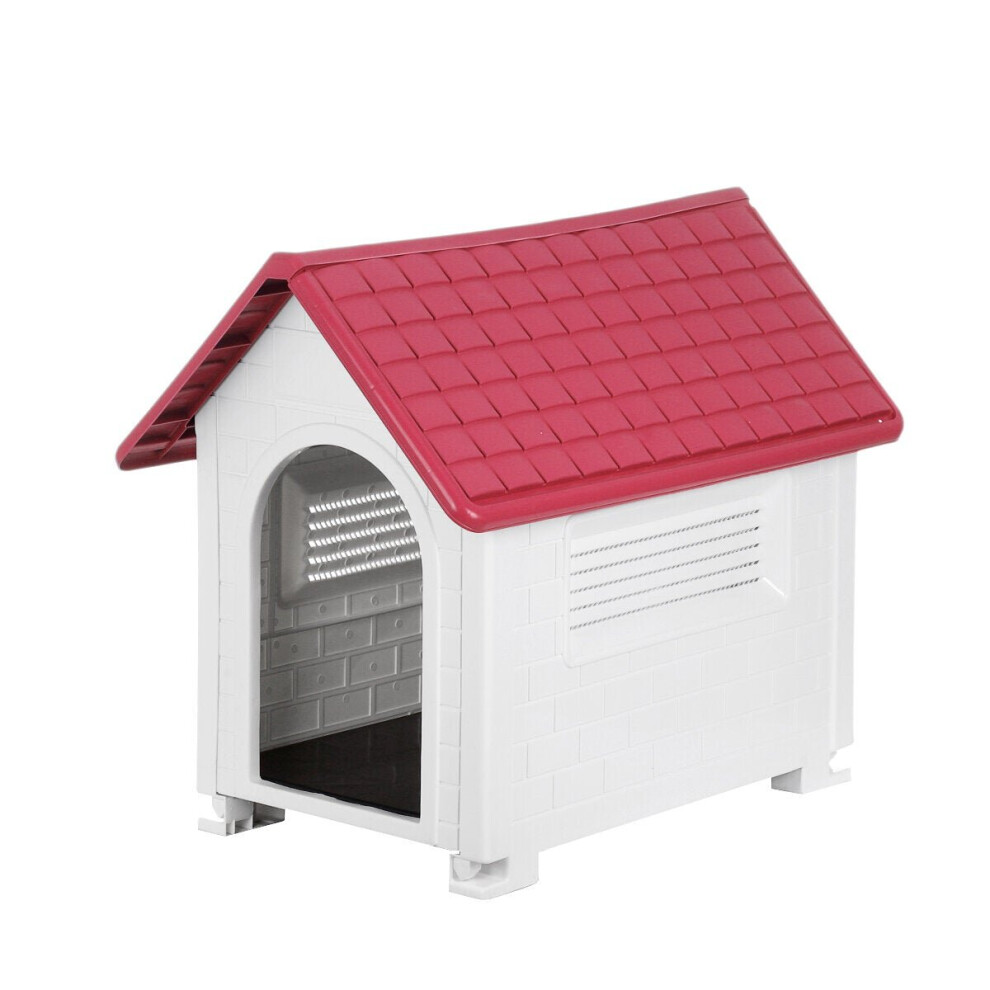 (Red) Foldable Plastic Pets Dogs Houses Cages Small Outdoors Waterproof Warm Removable Washable With Kennels