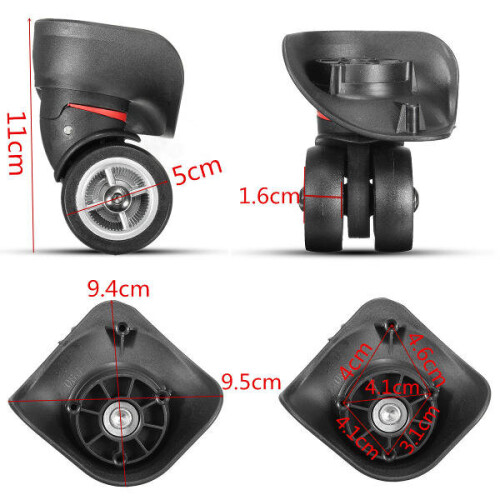 2Pcs Black Luggage Suitcase Universal Wheels Repair Replacement 1