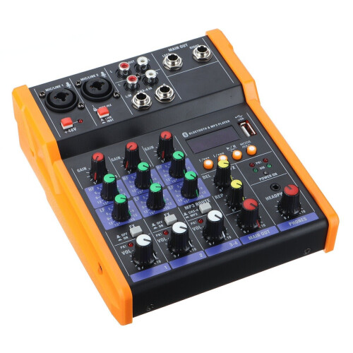 4 Channel Bluetooth DJ Mic Audio Mixer Live Studio Audio Mixing Console 1