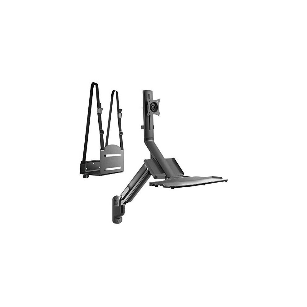 Maclean Mc-838 Monitor Wall Mount 3 In 1 Bracket With Keyboard Tray Screen Computer Mount 17" - 32 " Gas Spring Vesa: 75X75, 100X100 5902211113577