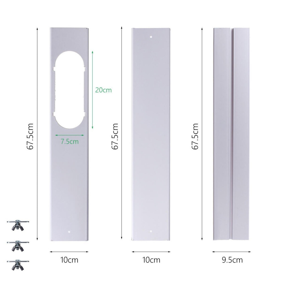 3Pcs 67.5-190cm Length Air Conditioner Wind Sheild Window Slide Kit Plate For Portable Air Conditioner