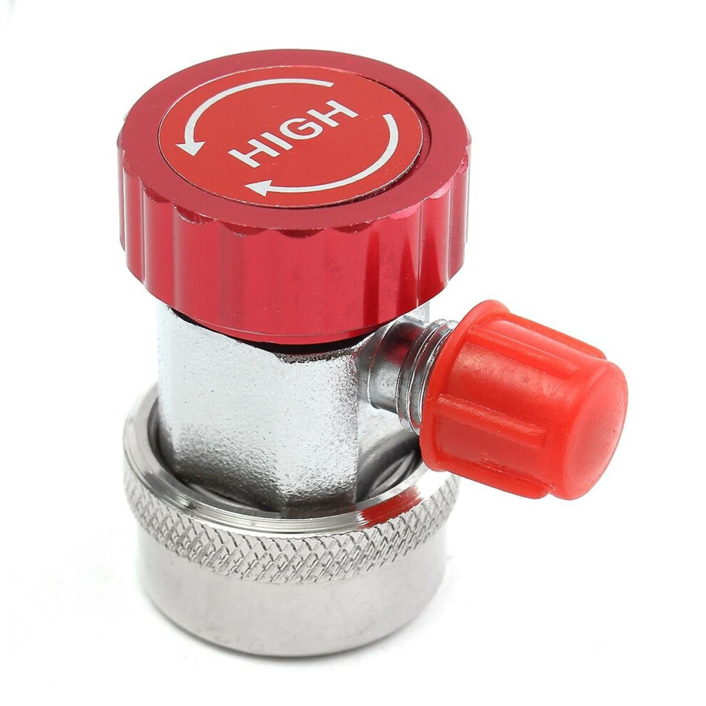 (Red) AC Adjustable Quick Coupler Adapter Fitting High Low Manifold Gauge Conversion Setstable Connector High/Low Pressure