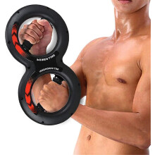 (Black, 5kg) 8 Shaped Hand Gripper Multi-functional Arm Strength Training Wrist Force Twisting Ring Exerciser