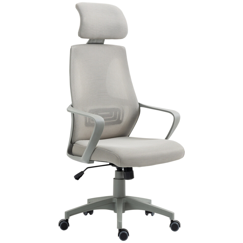 Vinsetto Mesh Back Office Chair w/ Adjustable Height Padded Headrest Grey