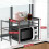 2-Tier Extendable Microwave Oven Rack - Adjustable, Space-Saving Kitchen Organizer in Black 2