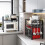 2-Tier Extendable Microwave Oven Rack - Adjustable, Space-Saving Kitchen Organizer in Black 6