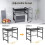 2-Tier Extendable Microwave Oven Rack - Adjustable, Space-Saving Kitchen Organizer in Black 4