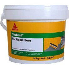 Sika SikaBond MS Wood Floor Trowel Applied Wood Flooring Adhesive, Parquet Brown, 14 kg