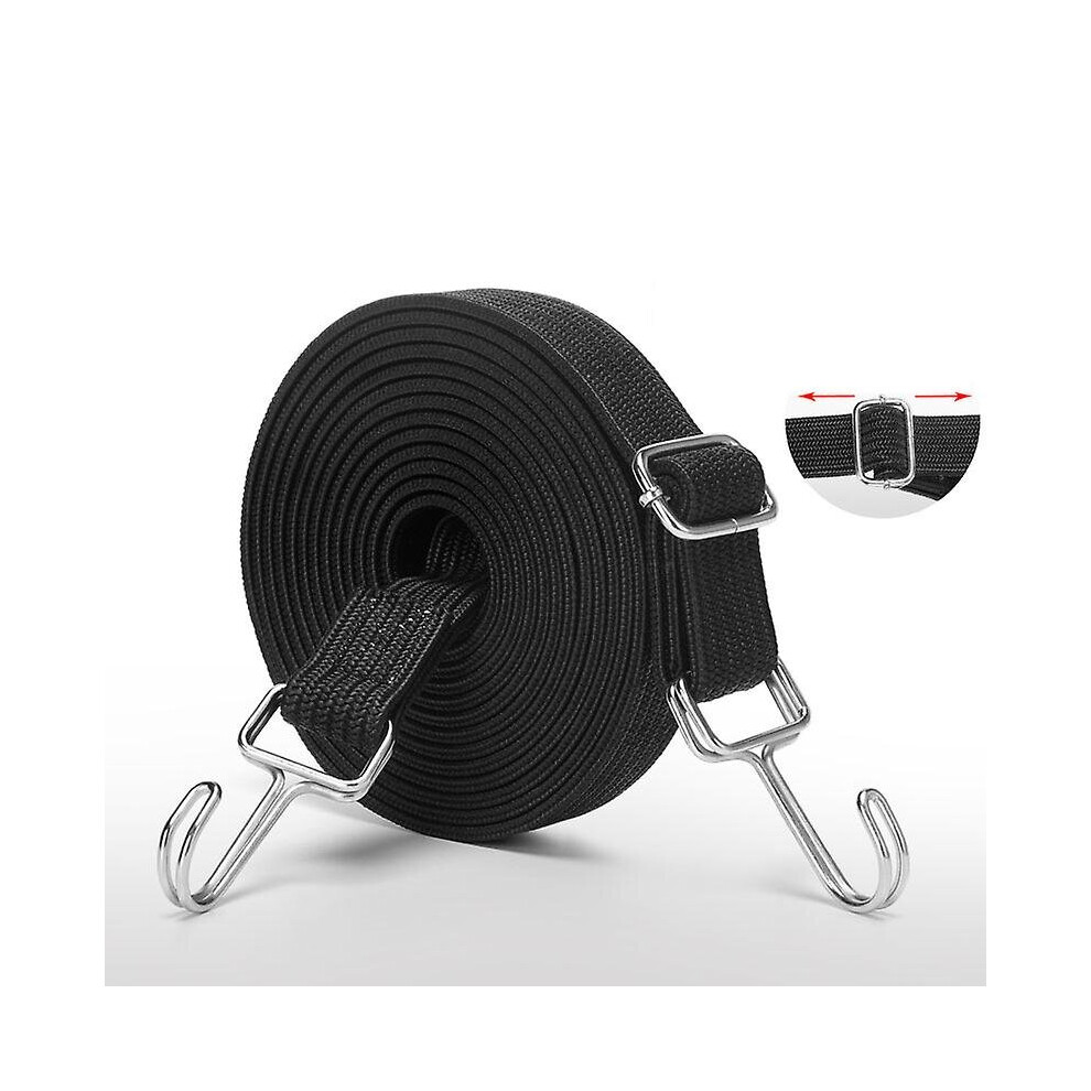 (Black) 4Pcs 1M Heavy Duty Straps Rope Flat Bungee Cord For Bike Luggage Rack Fixings 768645214212