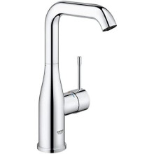 GROHE Essence high spout basin tap, single lever bathroom mixer, smooth body, no waste, swivel spout, water-saving, easy installation, chrome,