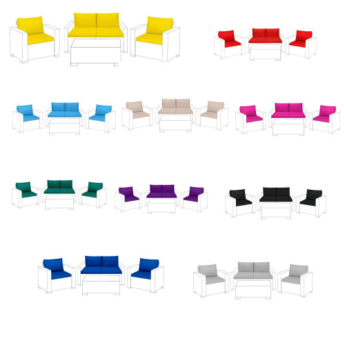 Gardenista Outdoor Replacement Rattan Cushion 4Seater Garden Chair