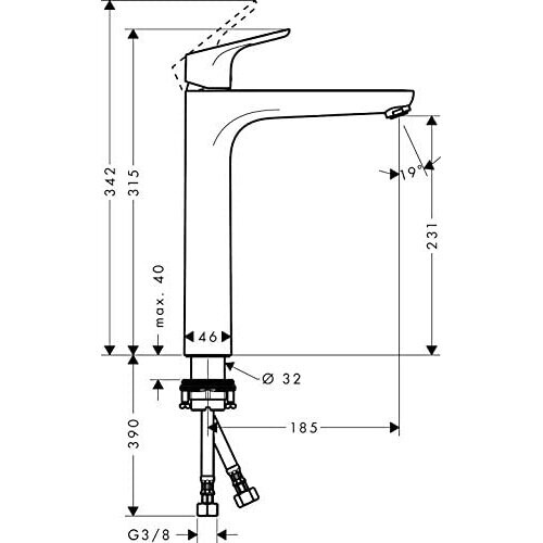Hansgrohe hansgrohe Focus Basin Tap 230 without Waste, chrome 2